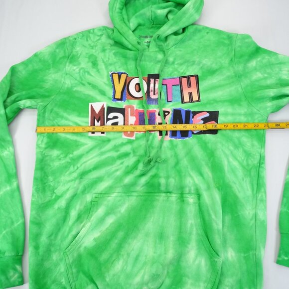 Youth Machine Hoodie Sweatshirt Sz L Mens Green Tie Dye Graphic Random - Picture 6 of 6